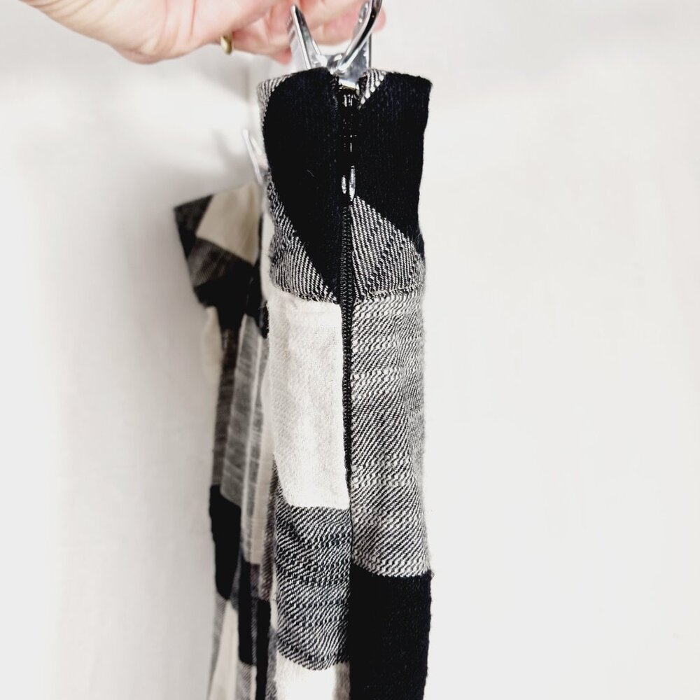 Free People, MED Clear Skies Checkered Plaid Woven Pants, Black & White Cropped - Picture 7 of 15